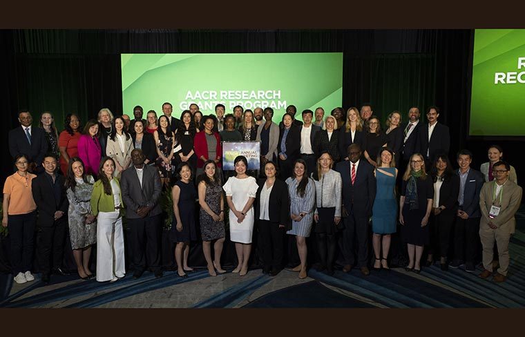 Orlando, FL - The AACR 2023 Annual Meeting - Awardees during Annual Grants Dinner  at the American Association for Cancer Research Annual Meeting here today, Tuesday April 18, 2023. Physicians, researchers, health care professionals, cancer survivors and patient advocates are expected to attend the meeting at the Orange County Convention Center. The Annual Meeting highlights the latest findings in all major areas of cancer research from basic through clinical and epidemiological studies. Photo by © AACR/Todd Buchanan 2023 Contact Info: todd@medmeetingimages.com Keywords: Awardees - Annual Grants Dinner