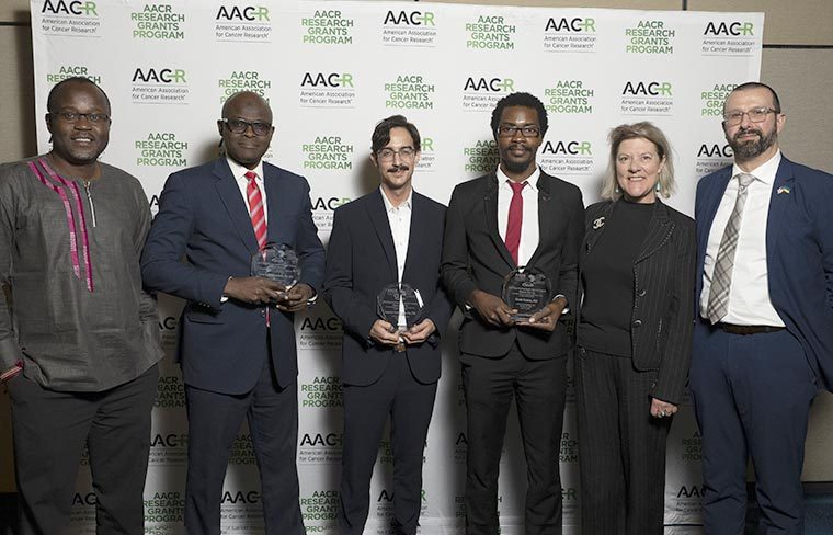 Orlando, FL - The AACR 2023 Annual Meeting - Awardees during Annual Grants Dinner  at the American Association for Cancer Research Annual Meeting here today, Tuesday April 18, 2023. Physicians, researchers, health care professionals, cancer survivors and patient advocates are expected to attend the meeting at the Orange County Convention Center. The Annual Meeting highlights the latest findings in all major areas of cancer research from basic through clinical and epidemiological studies. Photo by © AACR/Todd Buchanan 2023 Contact Info: todd@medmeetingimages.com Keywords: Awardees - Annual Grants Dinner