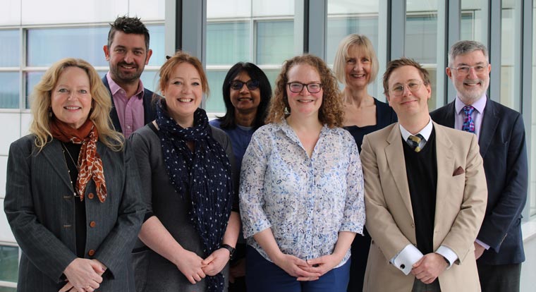 Team Womb, Manchester Academic Health Science Centre (From left to right): Rhona McVey, James Bolton, Louise Gorman, Nadira Narine, Emma Crosbie, Katherine Payne, Neil Ryan, Raymond McMahon. Not pictured: D. Gareth Evans, Durgesh N. Rana