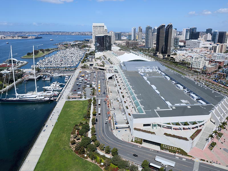 Aerial view of the San Diego Convention Center